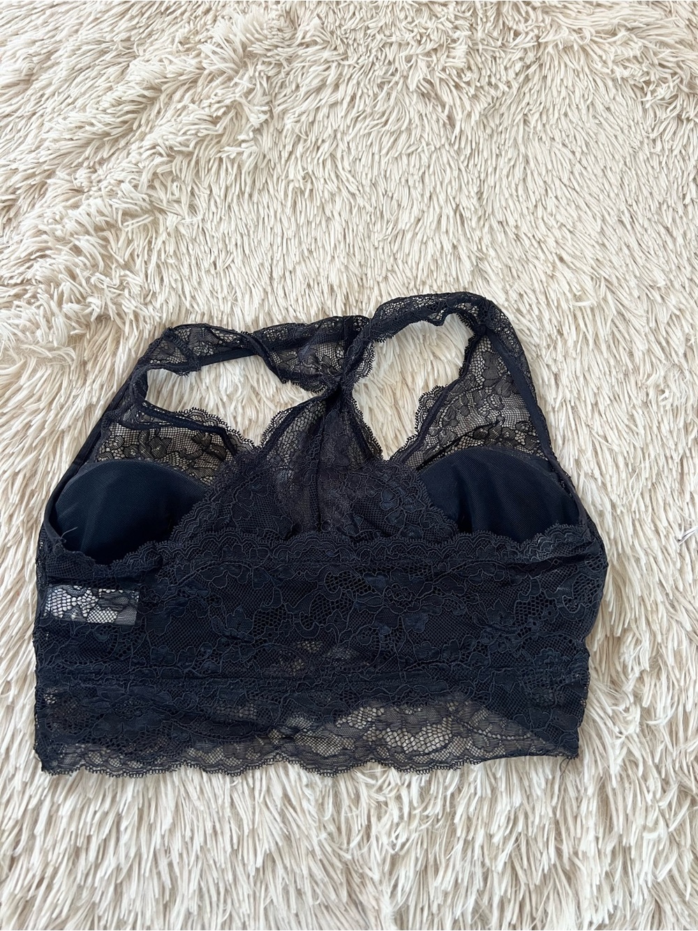 Lace Racerback Bralette in Black - Picture 2 of 2